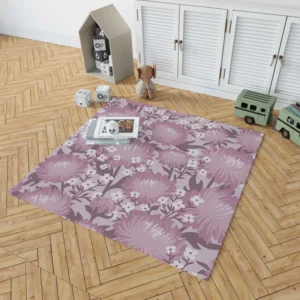 Purple Labyrinth Dahlia Flower Toile Rug 1