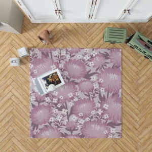 Purple Labyrinth Dahlia Flower Toile Rug