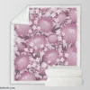 Purple Labyrinth Dahlia Flower Toile Sherpa Fleece Blanket