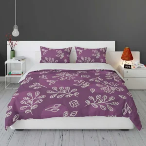 Purple Lilac Floral Pattern Bedding Set 1