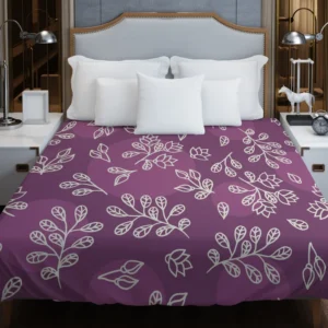 Purple Lilac Floral Pattern Duvet Cover