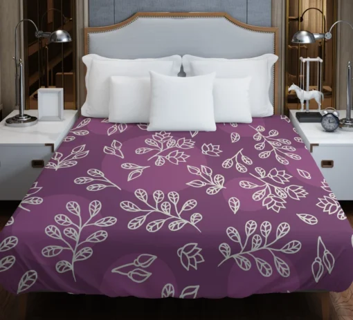 Purple Lilac Floral Pattern Duvet Cover