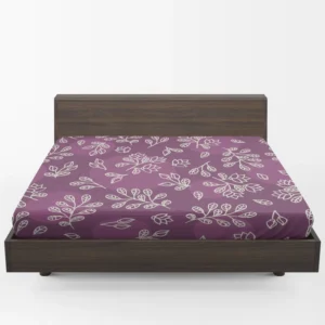 Purple Lilac Floral Pattern Fitted Sheet 1