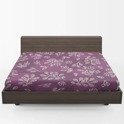 Purple Lilac Floral Pattern Fitted Sheet 1