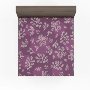 Purple Lilac Floral Pattern Fitted Sheet