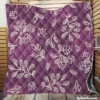 Purple Lilac Floral Pattern Quilt Blanket