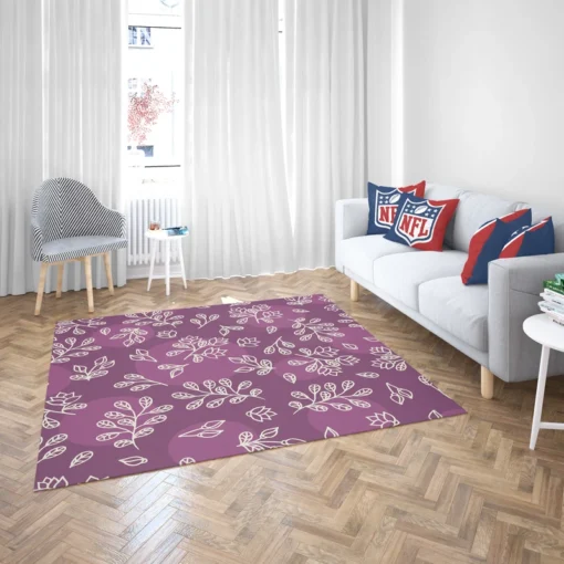 Purple Lilac Floral Pattern Rug 2