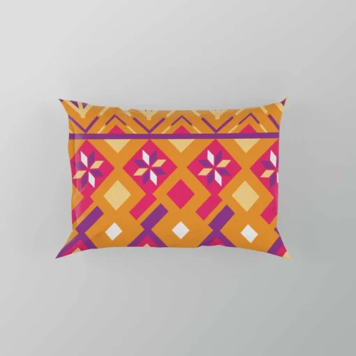 Purple Orange Songket Tribal Pattern Pillow Case