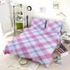 Purple Pink Checkered Plaid Pattern Bedding Set