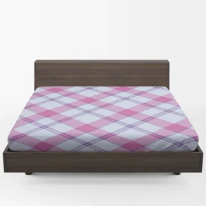 Purple Pink Checkered Plaid Pattern Fitted Sheet 1