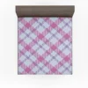 Purple Pink Checkered Plaid Pattern Fitted Sheet