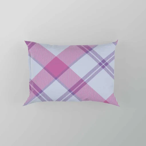 Purple Pink Checkered Plaid Pattern Pillow Case