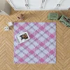 Purple Pink Checkered Plaid Pattern Rug