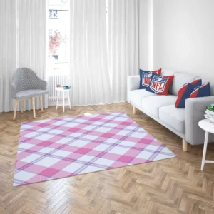 Purple Pink Checkered Plaid Pattern Rug 2