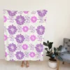 Purple Pink Floral Pattern Fleece Blanket