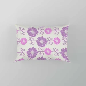 Purple Pink Floral Pattern Pillow Case