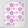 Purple Pink Floral Pattern Sherpa Fleece Blanket