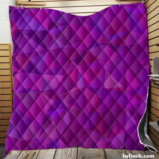 Purple Pink Mosaic Background Design Quilt Blanket