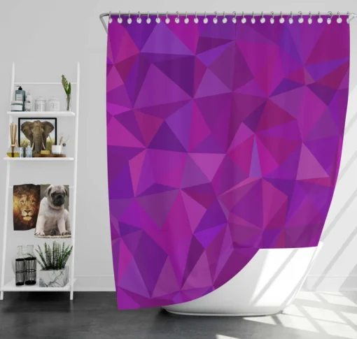 Purple Pink Mosaic Background Design Shower Curtain