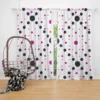 Purple Polka Dots Black Polka Dots Diagonal Curtain