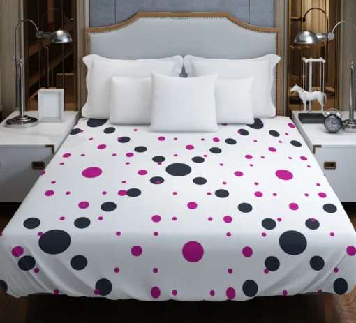 Purple Polka Dots Black Polka Dots Diagonal Duvet Cover