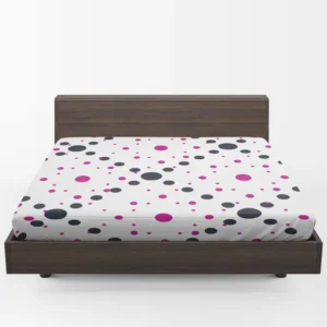 Purple Polka Dots Black Polka Dots Diagonal Fitted Sheet 1