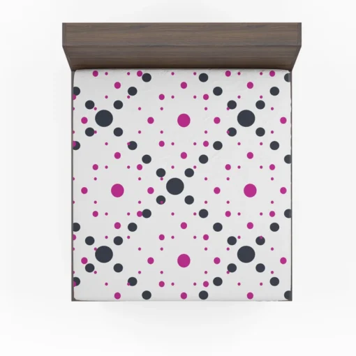 Purple Polka Dots Black Polka Dots Diagonal Fitted Sheet