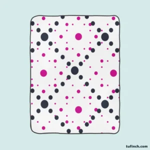 Purple Polka Dots Black Polka Dots Diagonal Fleece Blanket 1