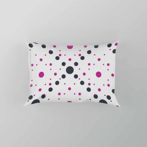 Purple Polka Dots Black Polka Dots Diagonal Pillow Case