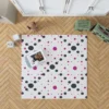 Purple Polka Dots Black Polka Dots Diagonal Rug