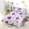 Purple Polka Dots On Grey Background Bedding Set