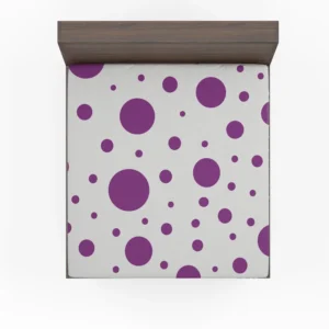 Purple Polka Dots On Grey Background Fitted Sheet