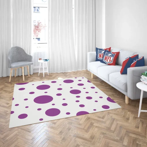 Purple Polka Dots On Grey Background Rug 2