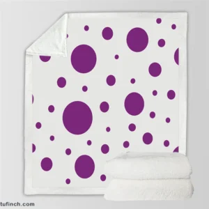 Purple Polka Dots On Grey Background Sherpa Fleece Blanket