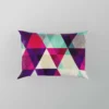 Purple Red Pink Blue Triangle On White Pillow Case