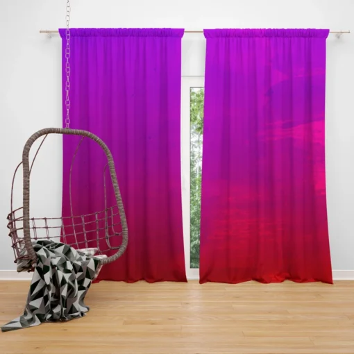 Purple Red Watercolor Gradient Curtain