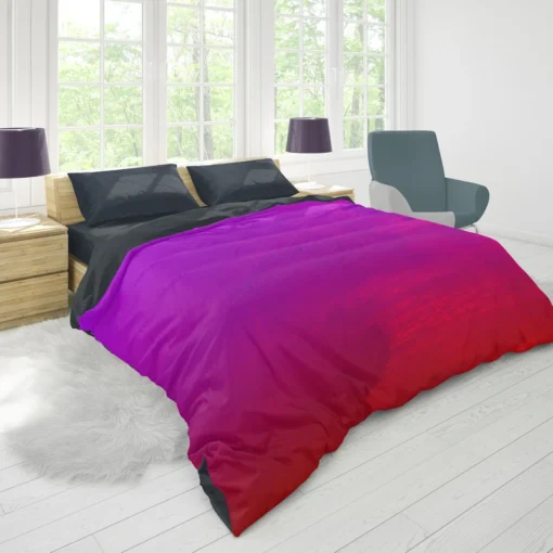 Purple Red Watercolor Gradient Duvet Cover 1