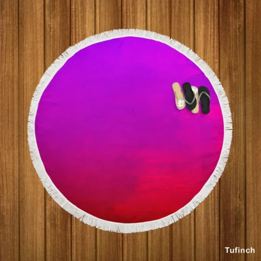 Purple Red Watercolor Gradient Round Beach Towel