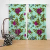 Purple Rosa Canina Floral Pattern Curtain