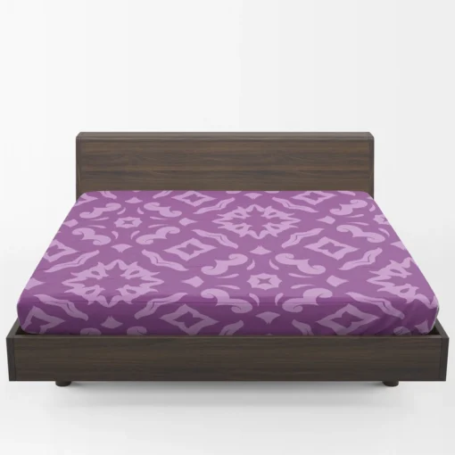 Purple Songket Design Fitted Sheet 1