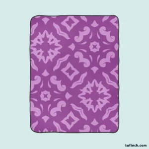 Purple Songket Design Fleece Blanket 1