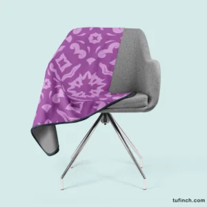 Purple Songket Design Fleece Blanket 2