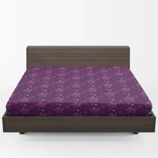 Purple Stars Pattern Fitted Sheet 1