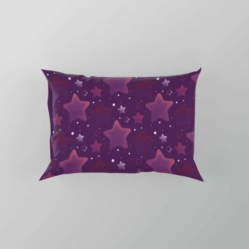 Purple Stars Pattern Pillow Case