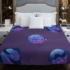 Purple Theme Saturn Planets Duvet Cover