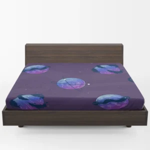 Purple Theme Saturn Planets Fitted Sheet 1