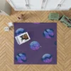 Purple Theme Saturn Planets Rug