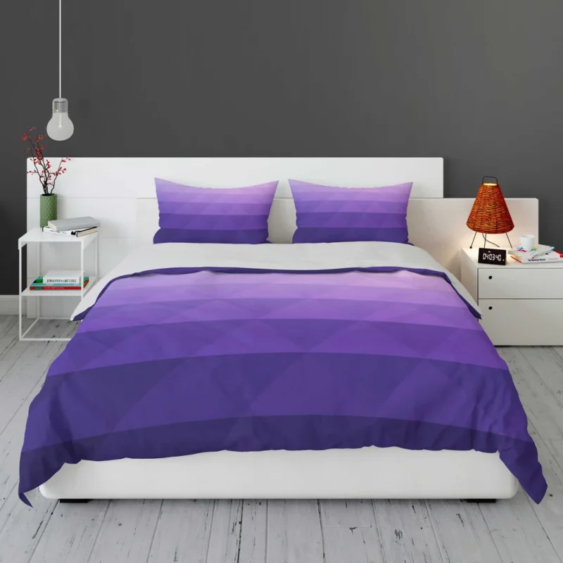 Purple White Gradient Triangle Bedding Set 1