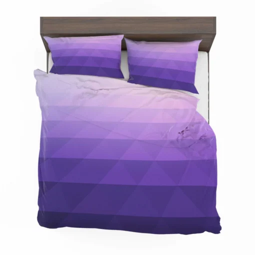 Purple White Gradient Triangle Bedding Set 2