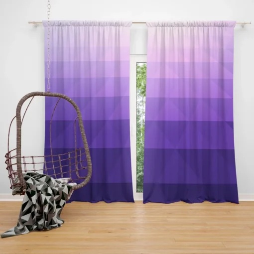 Purple White Gradient Triangle Curtain